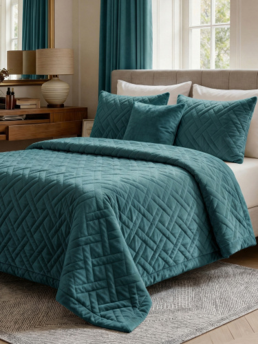 Покрывало GRANDE ADRIA TEAL 240х260 от DECOR MAGIC