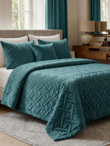 Покрывало BASE CROSS TEAL 220*240  от DECOR MAGIC