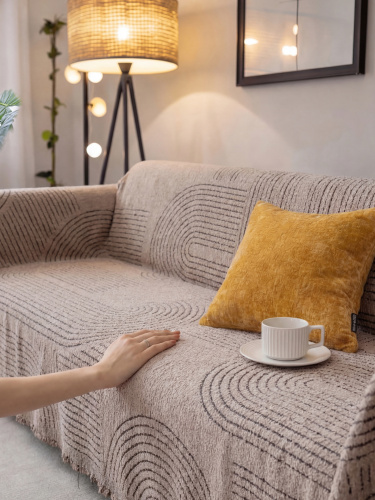 Покрывало LUNGO VIBES MOCCA 180*340 от DECOR MAGIC